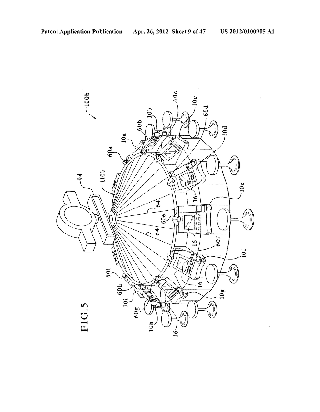 GAMING SYSTEM HAVING MULTIPLE GAMING DEVICES THAT SHARE A MULTI-OUTCOME     DISPLAY - diagram, schematic, and image 10