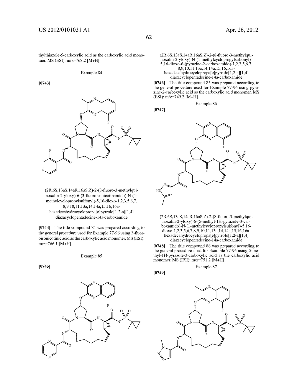 MACROCYCLIC HEPATITIS C SERINE PROTEASE INHIBITORS - diagram, schematic, and image 63