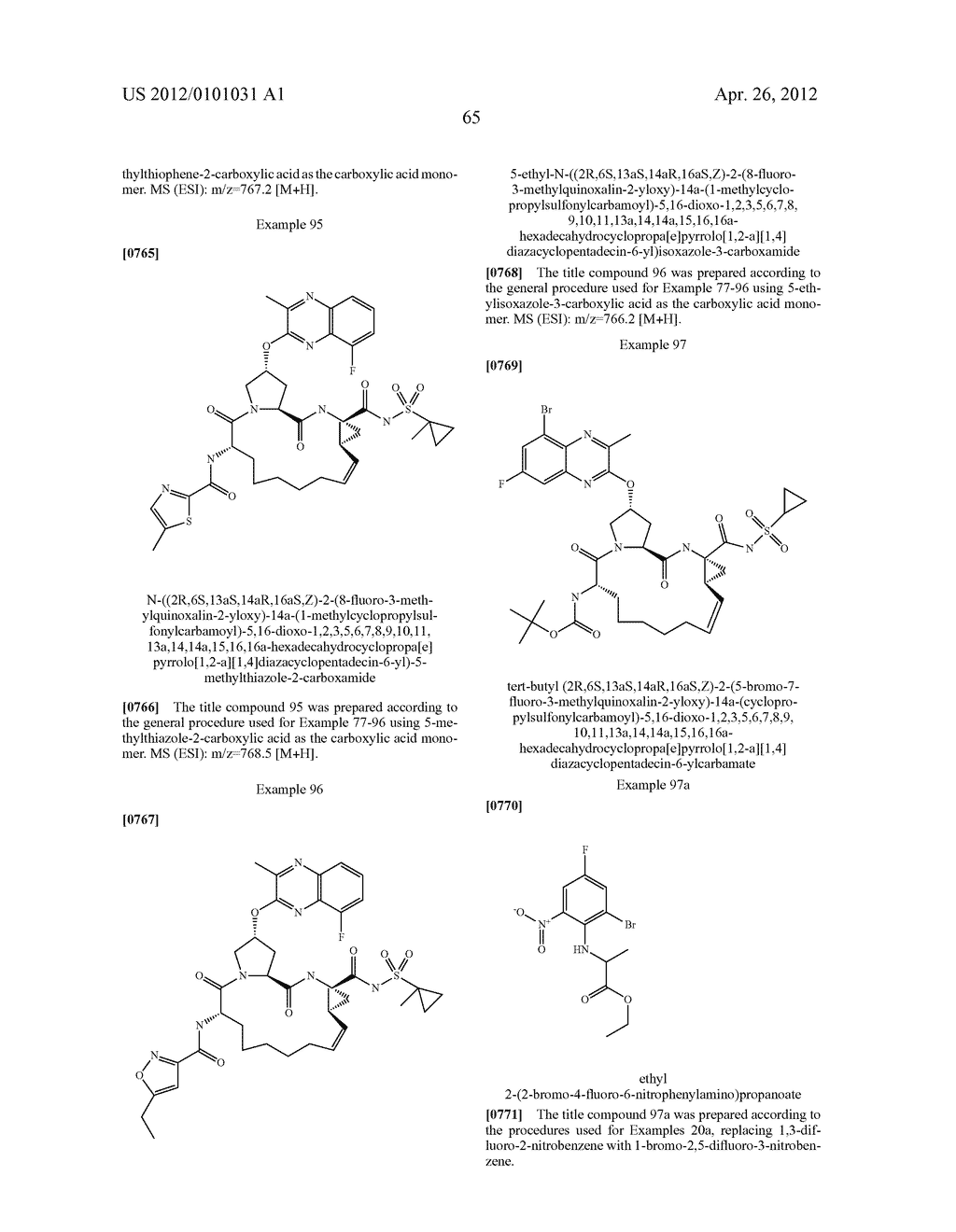 MACROCYCLIC HEPATITIS C SERINE PROTEASE INHIBITORS - diagram, schematic, and image 66