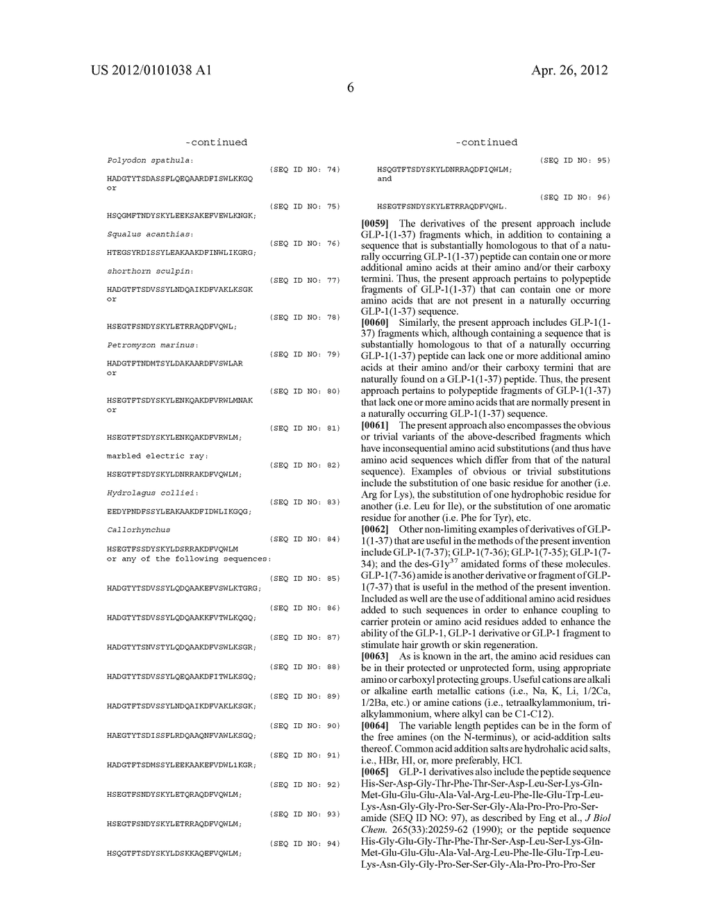 USE OF GLP-1, GLP-1 DERIVATIVES OR GLP-1 FRAGMENTS FOR SKIN REGENERATION,     STIMULATION OF HAIR GROWTH, OR TREATMENT OF DIABETES - diagram, schematic, and image 16