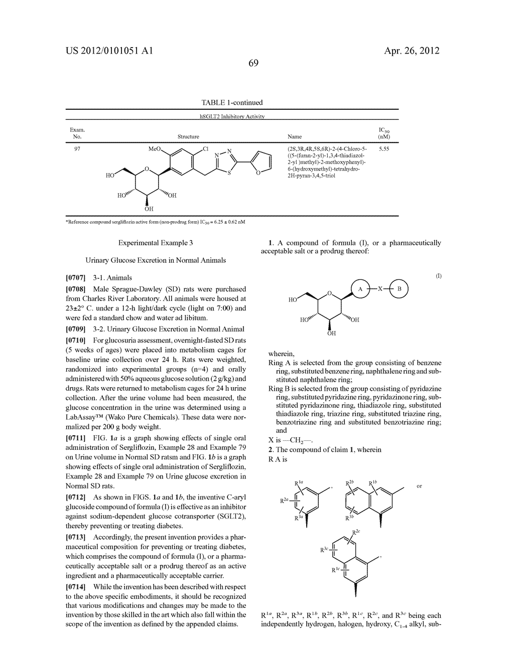 NOVEL C-ARYL GLUCOSIDE SGLT2 INHIBITORS AND PHARMACEUTICAL COMPOSITIONS     COMPRISING SAME - diagram, schematic, and image 72