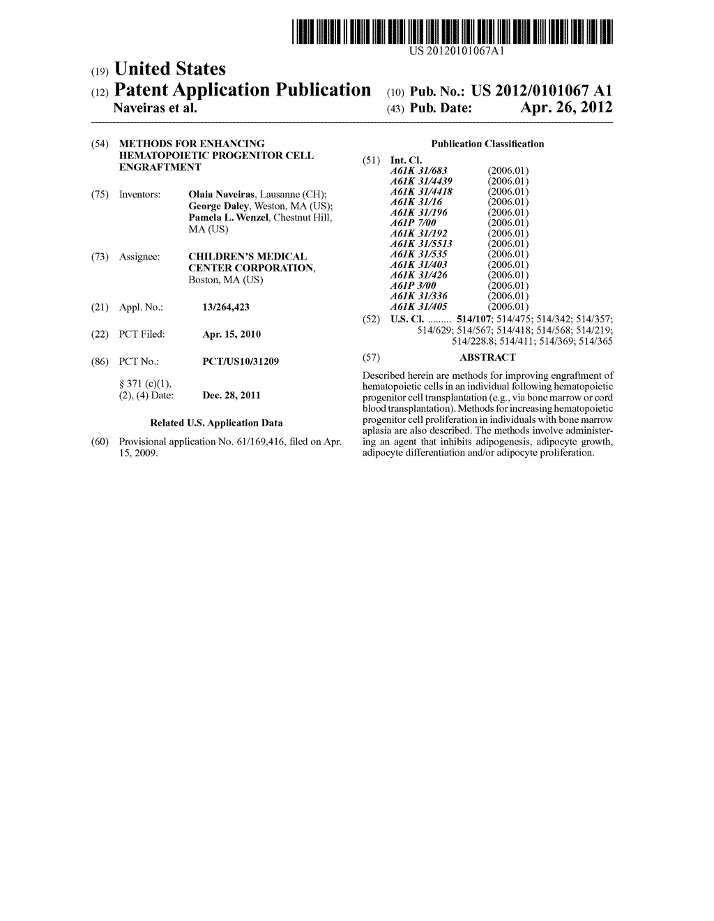 METHODS FOR ENHANCING HEMATOPOIETIC PROGENITOR CELL ENGRAFTMENT - diagram, schematic, and image 01