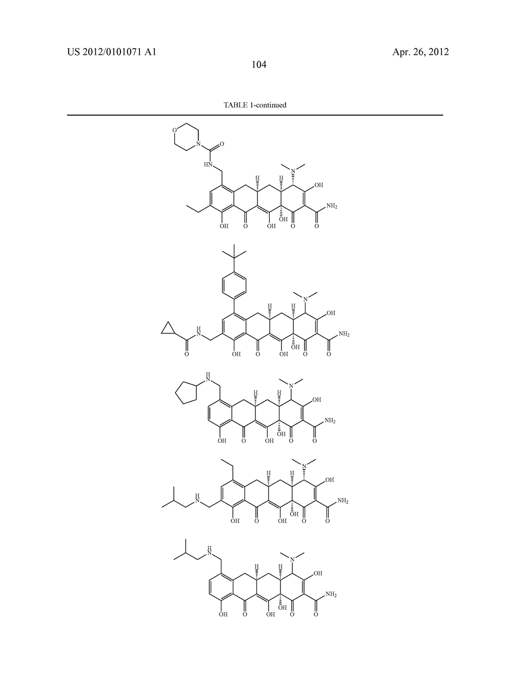 SubstitutedTetracycline Compounds for the Treatment of Malaria - diagram, schematic, and image 105