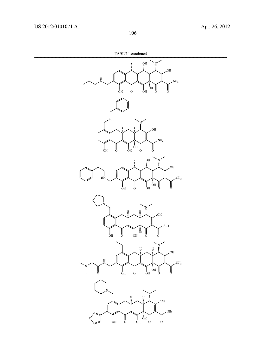 SubstitutedTetracycline Compounds for the Treatment of Malaria - diagram, schematic, and image 107