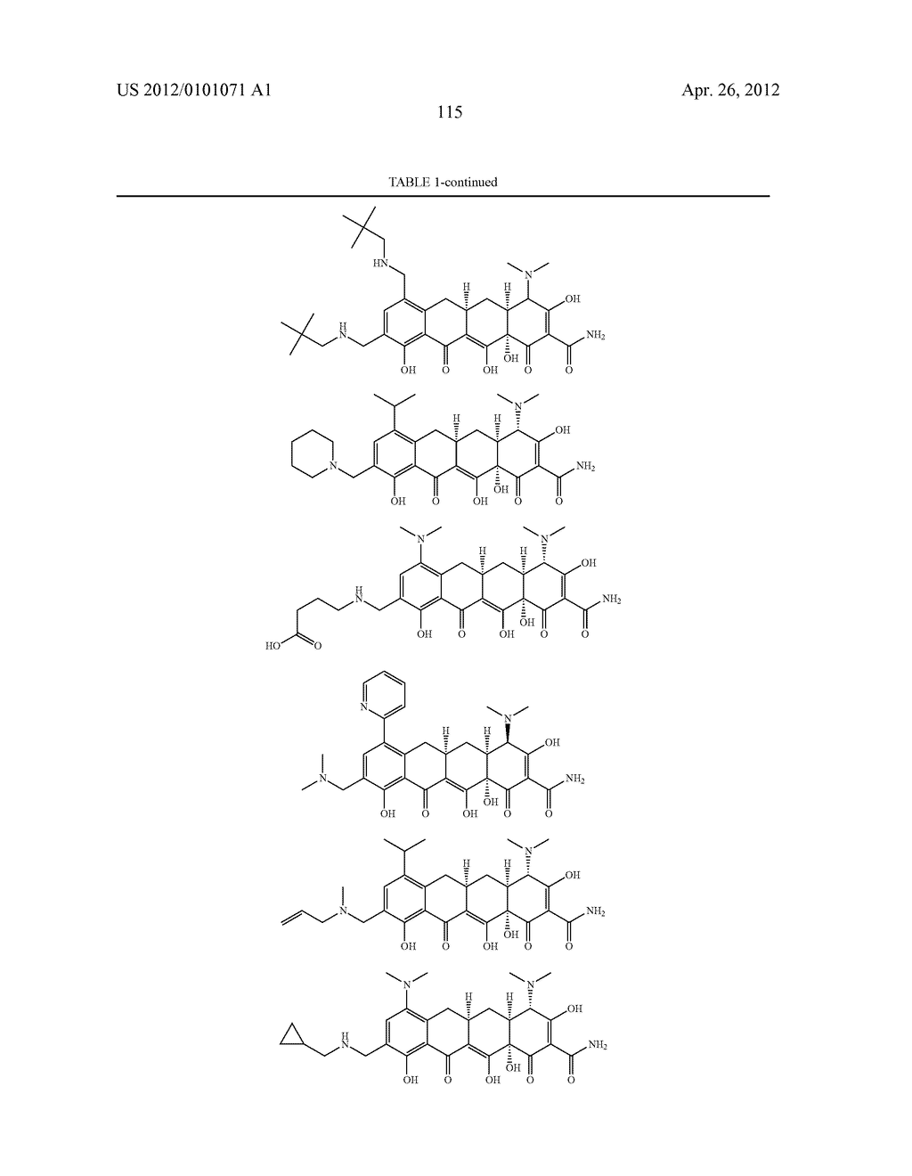 SubstitutedTetracycline Compounds for the Treatment of Malaria - diagram, schematic, and image 116