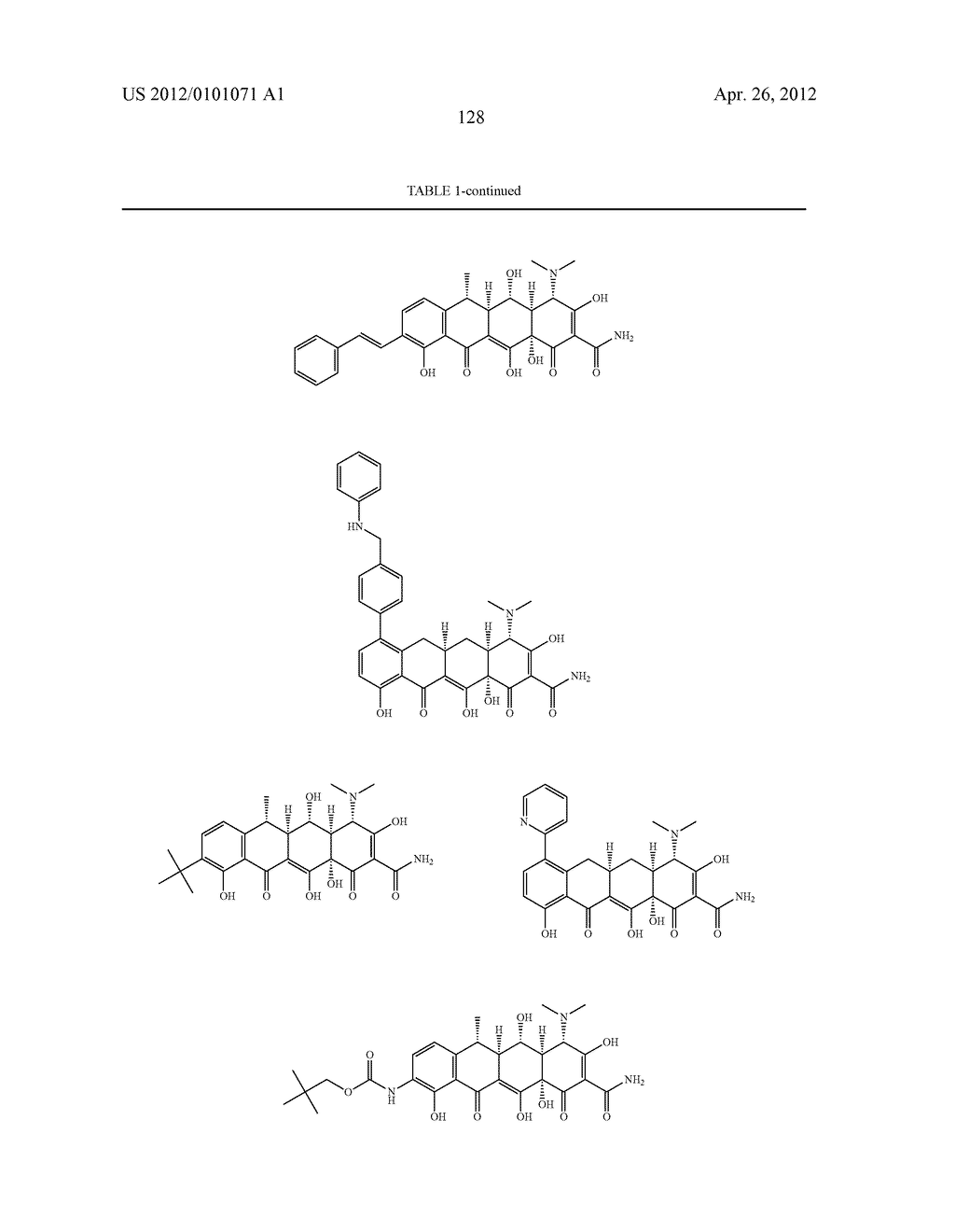 SubstitutedTetracycline Compounds for the Treatment of Malaria - diagram, schematic, and image 129