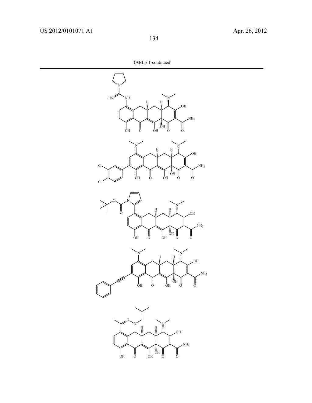 SubstitutedTetracycline Compounds for the Treatment of Malaria - diagram, schematic, and image 135