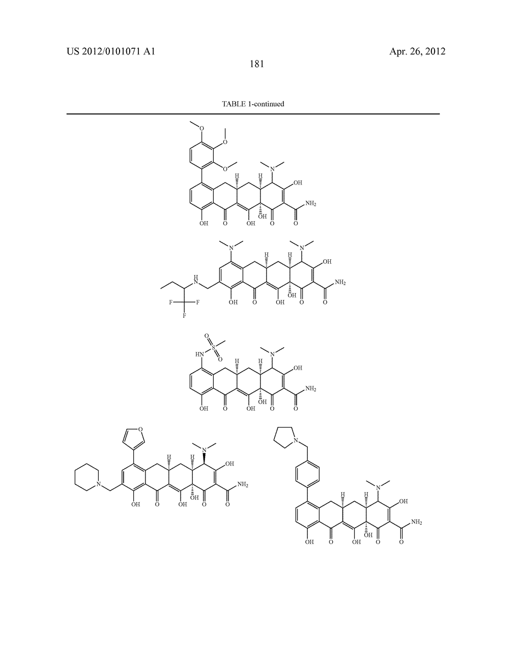 SubstitutedTetracycline Compounds for the Treatment of Malaria - diagram, schematic, and image 182