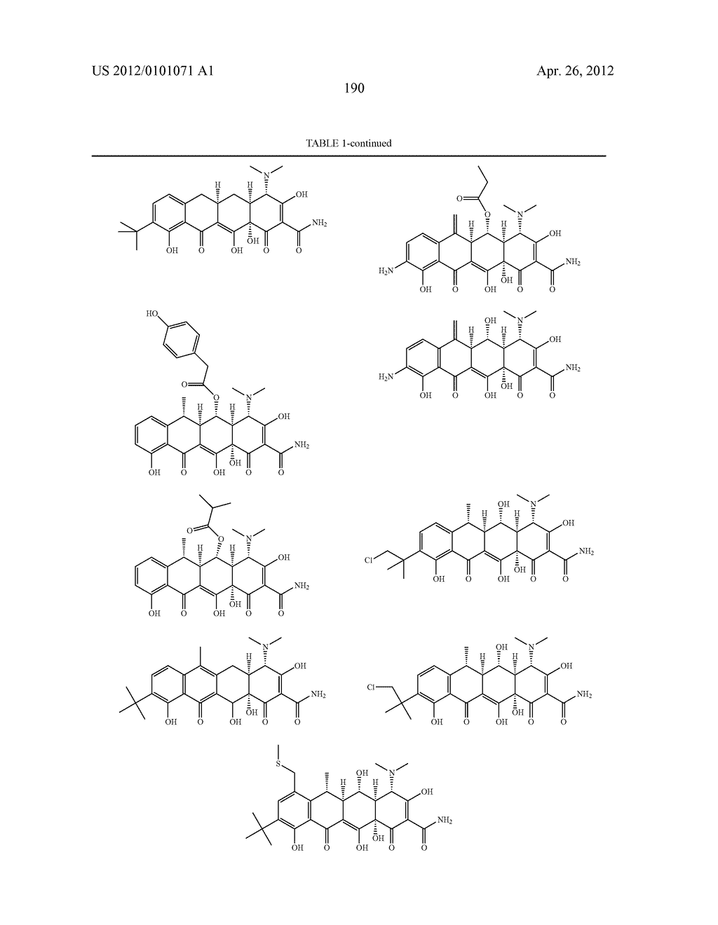 SubstitutedTetracycline Compounds for the Treatment of Malaria - diagram, schematic, and image 191