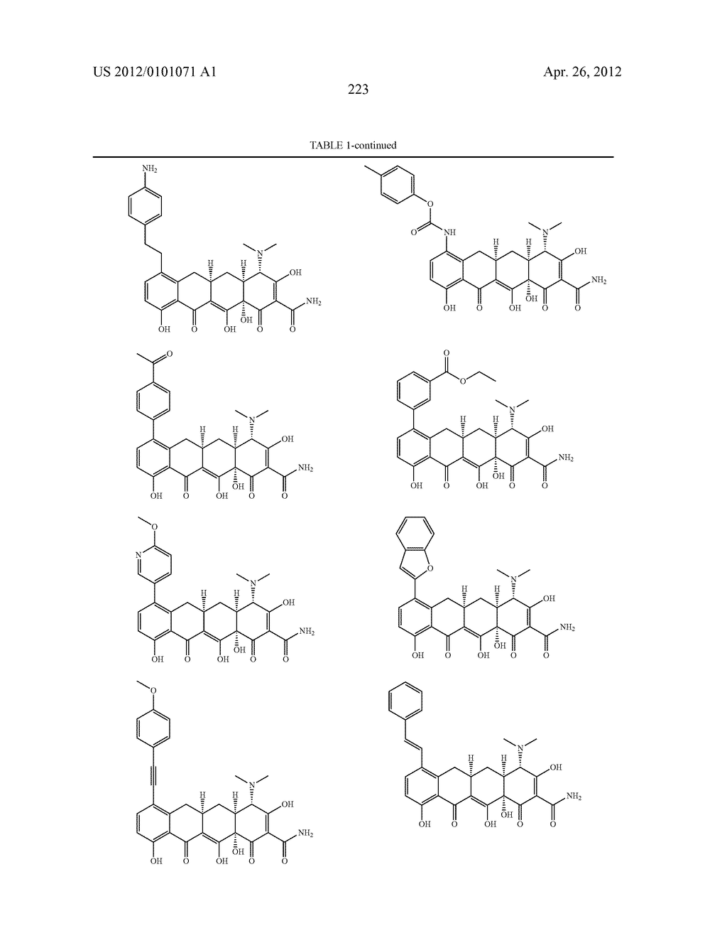 SubstitutedTetracycline Compounds for the Treatment of Malaria - diagram, schematic, and image 224