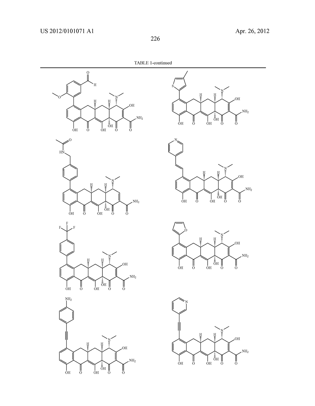 SubstitutedTetracycline Compounds for the Treatment of Malaria - diagram, schematic, and image 227
