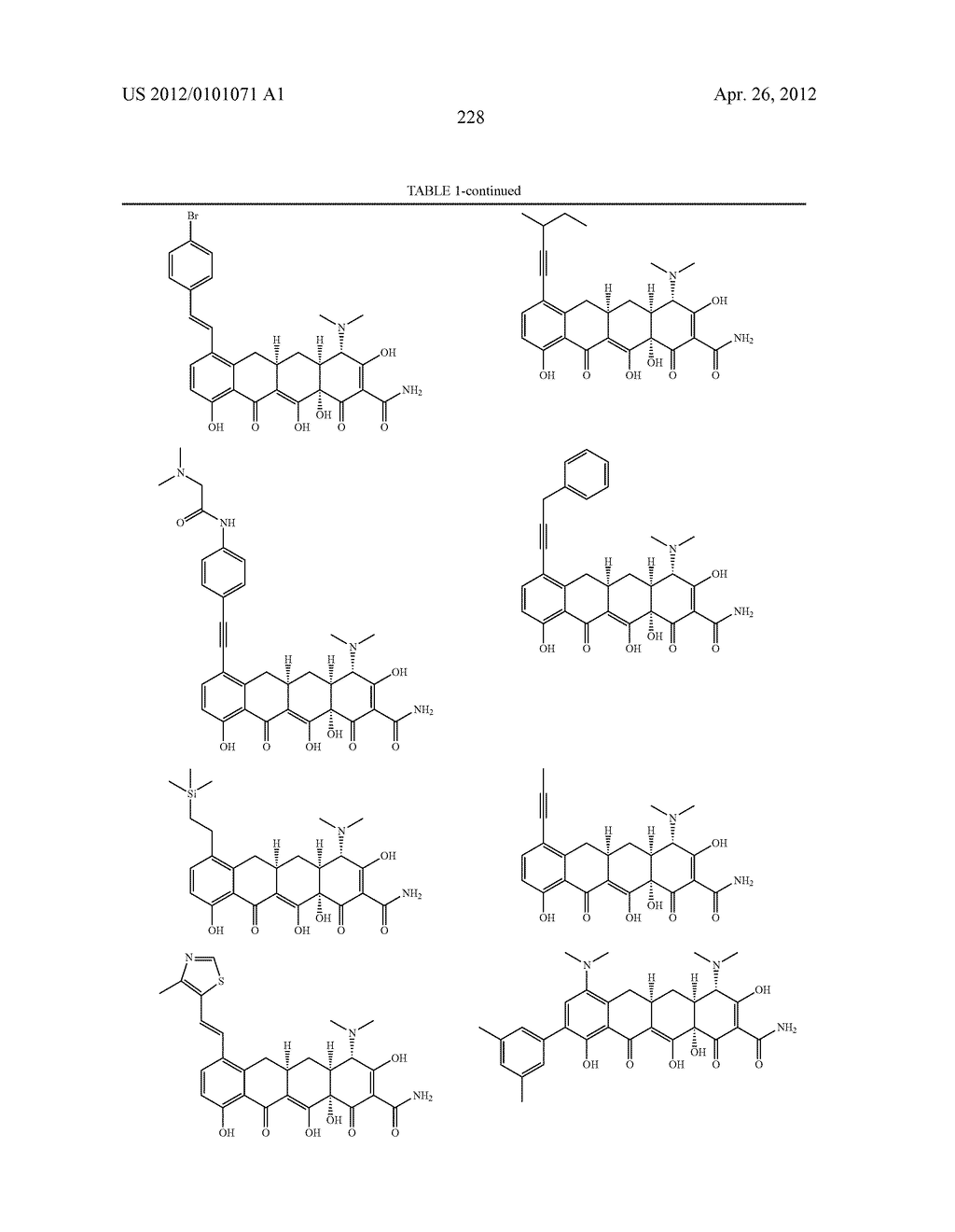 SubstitutedTetracycline Compounds for the Treatment of Malaria - diagram, schematic, and image 229