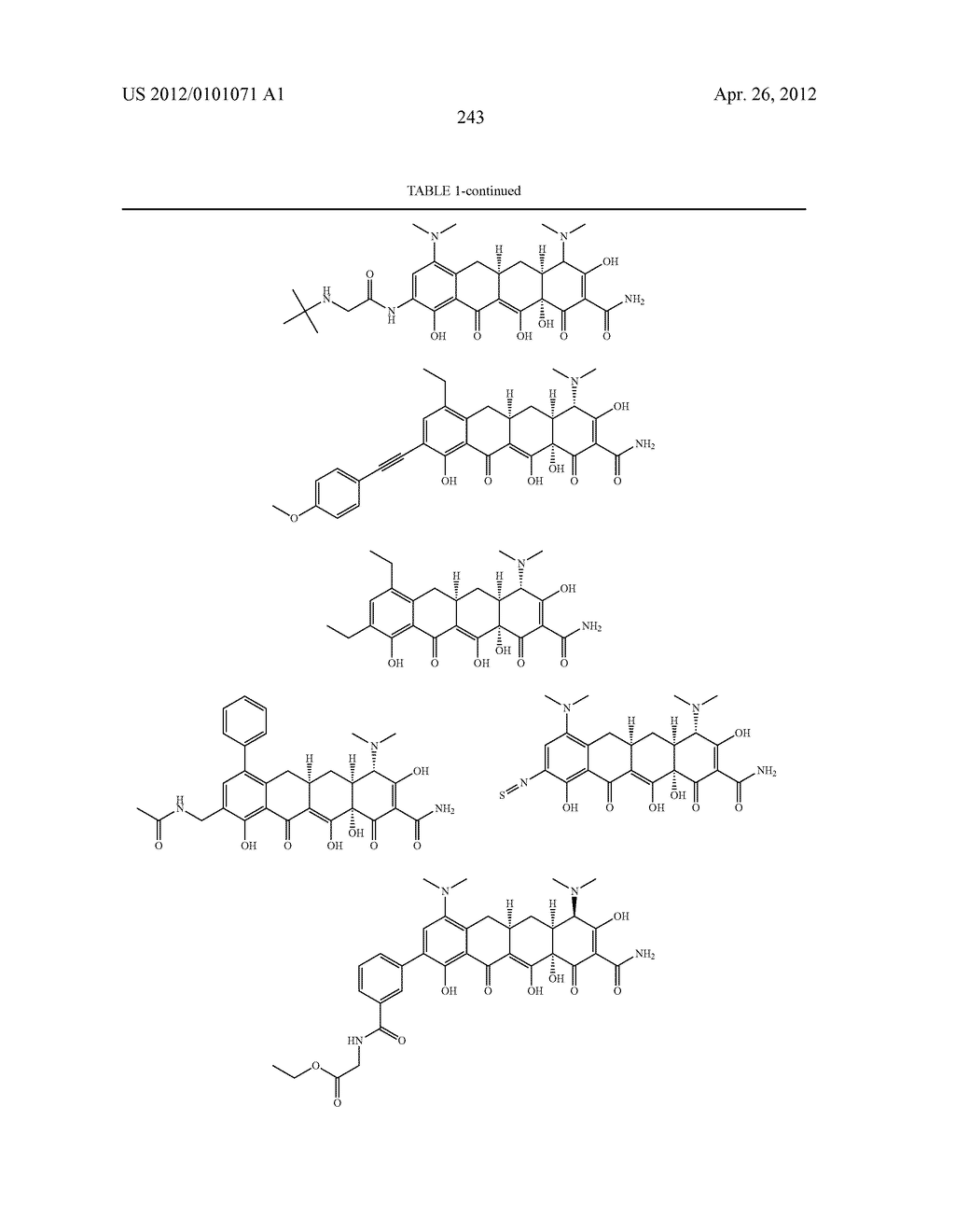 SubstitutedTetracycline Compounds for the Treatment of Malaria - diagram, schematic, and image 244