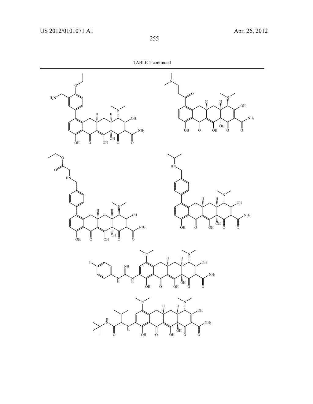 SubstitutedTetracycline Compounds for the Treatment of Malaria - diagram, schematic, and image 256