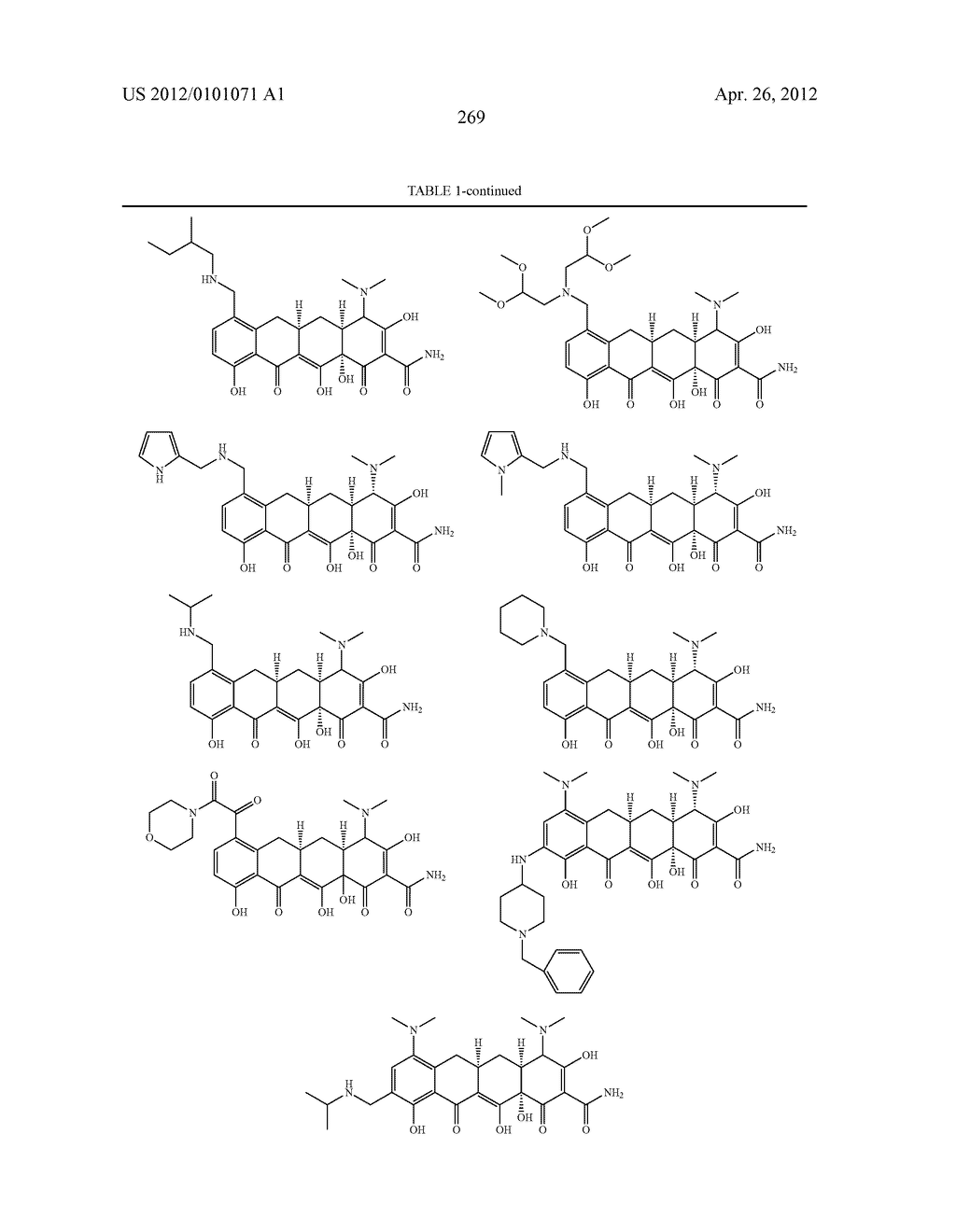 SubstitutedTetracycline Compounds for the Treatment of Malaria - diagram, schematic, and image 270