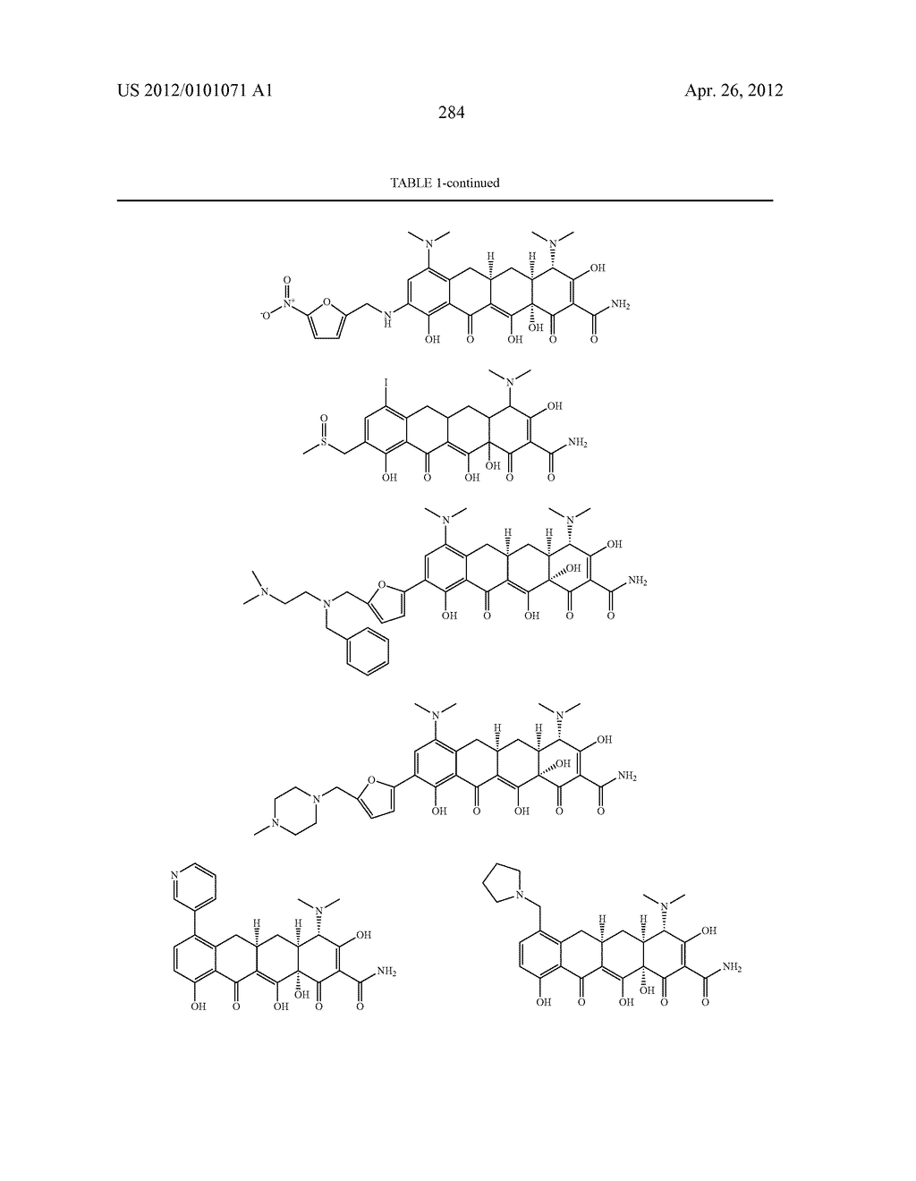 SubstitutedTetracycline Compounds for the Treatment of Malaria - diagram, schematic, and image 285