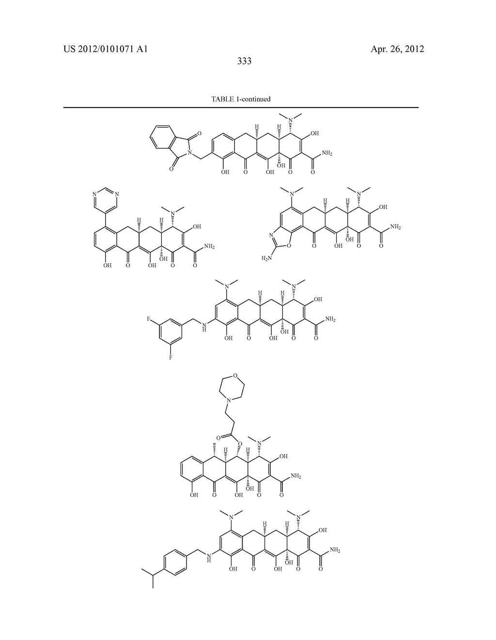 SubstitutedTetracycline Compounds for the Treatment of Malaria - diagram, schematic, and image 334