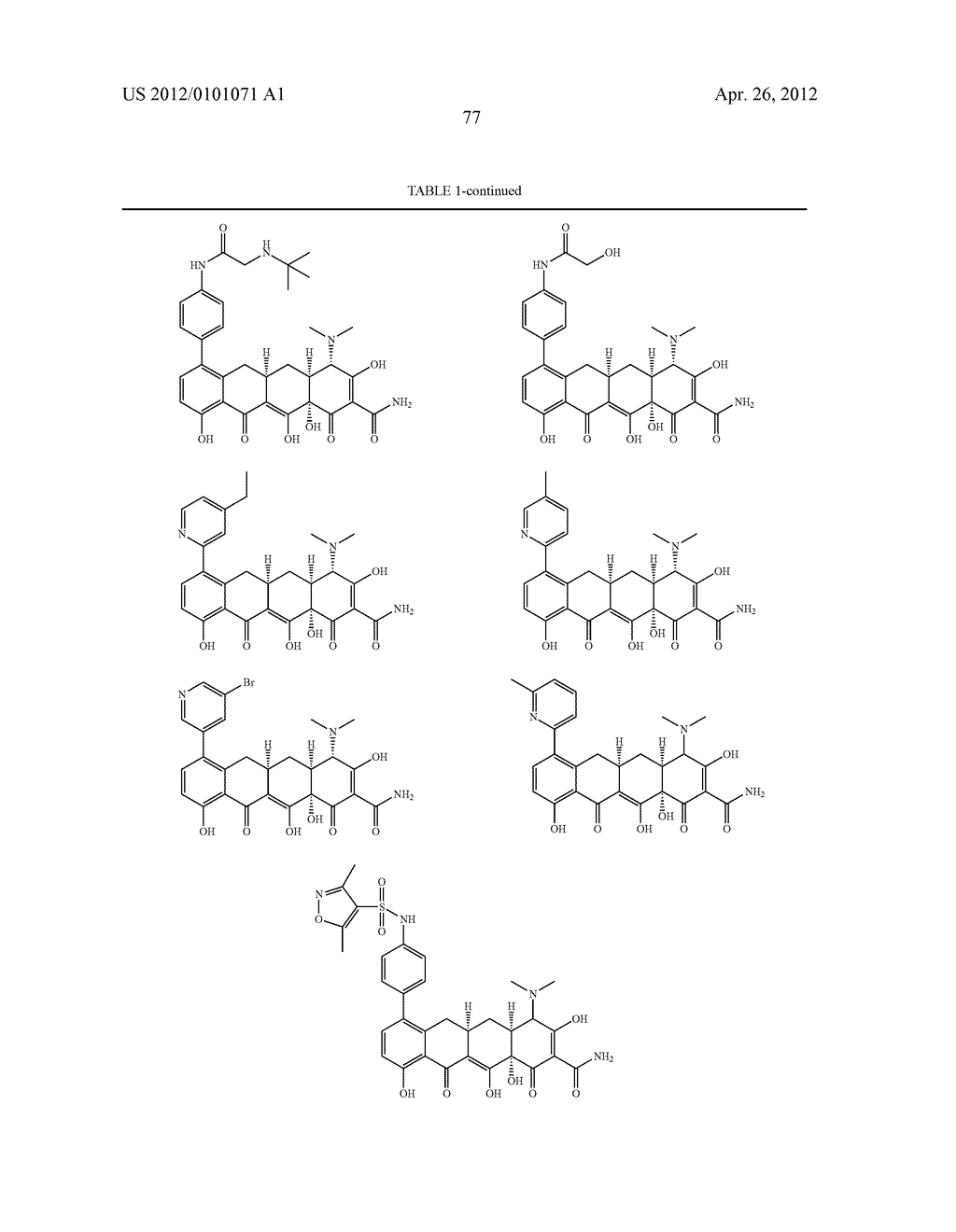 SubstitutedTetracycline Compounds for the Treatment of Malaria - diagram, schematic, and image 78