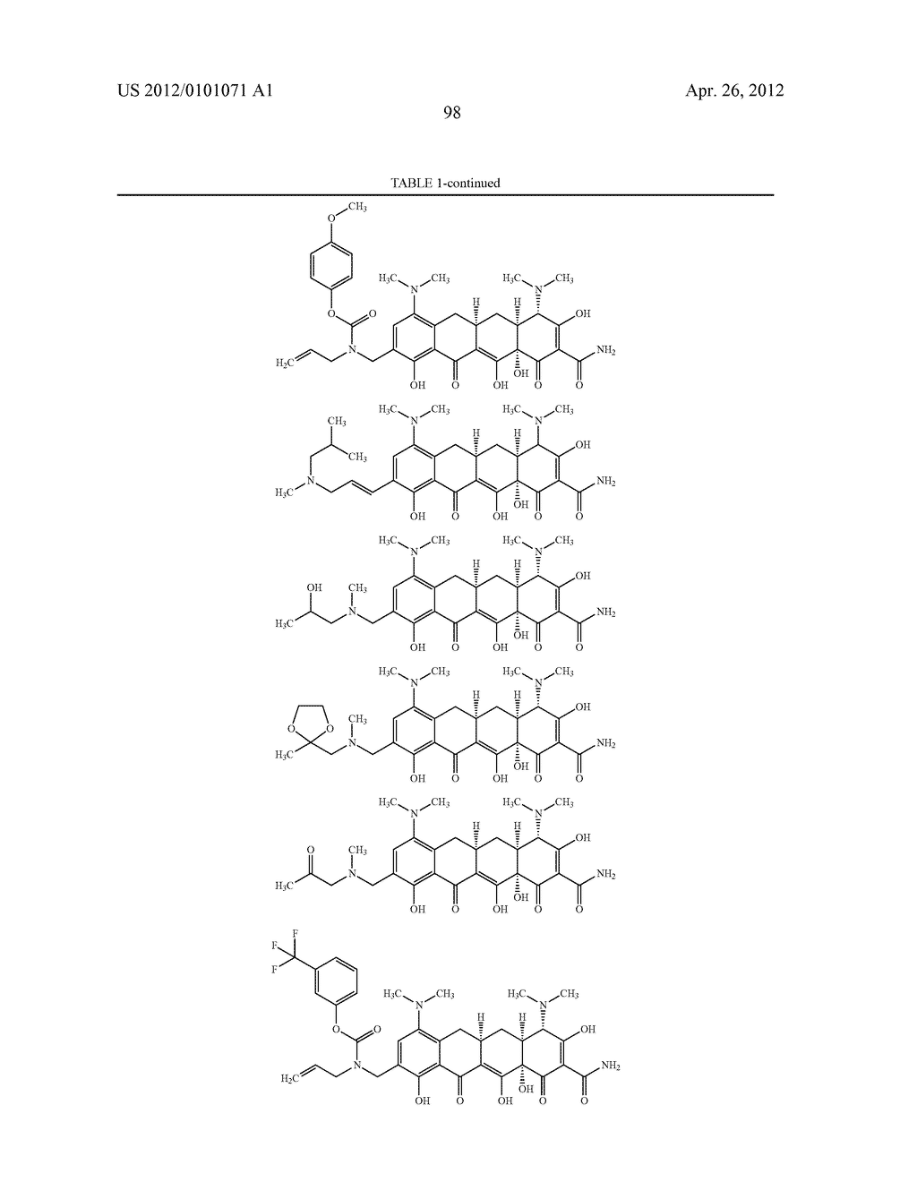 SubstitutedTetracycline Compounds for the Treatment of Malaria - diagram, schematic, and image 99