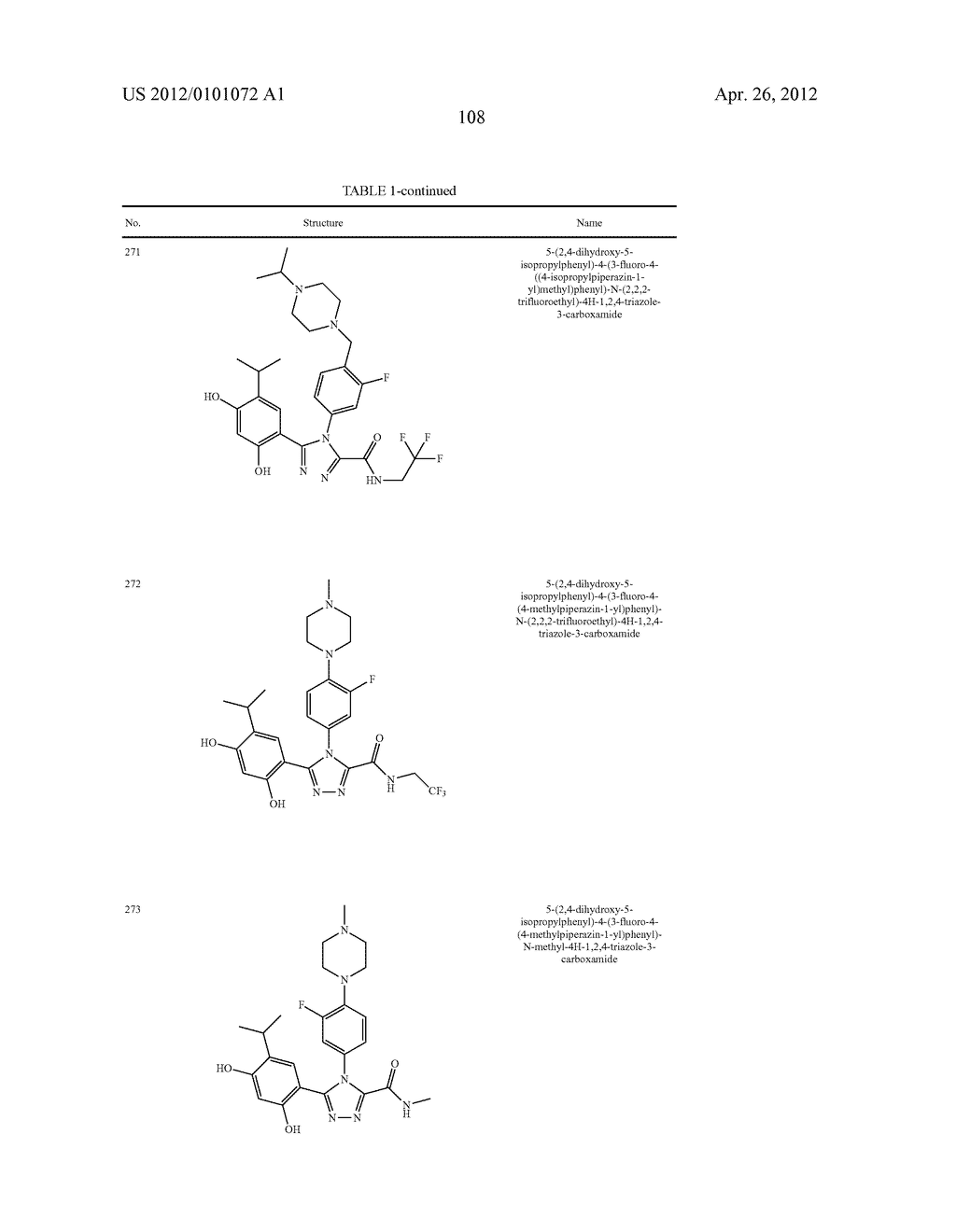 TRIAZOLE COMPOUNDS THAT MODULATE HSP90 ACTIVITY - diagram, schematic, and image 109