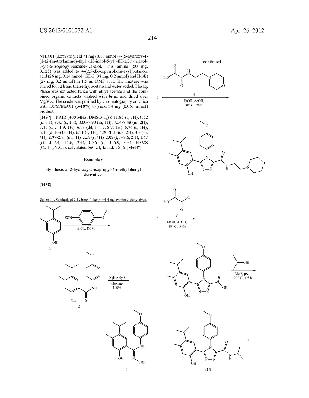 TRIAZOLE COMPOUNDS THAT MODULATE HSP90 ACTIVITY - diagram, schematic, and image 215