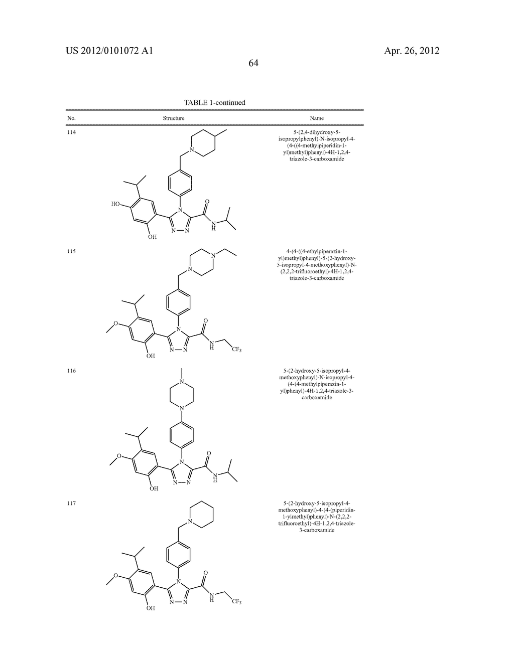 TRIAZOLE COMPOUNDS THAT MODULATE HSP90 ACTIVITY - diagram, schematic, and image 65