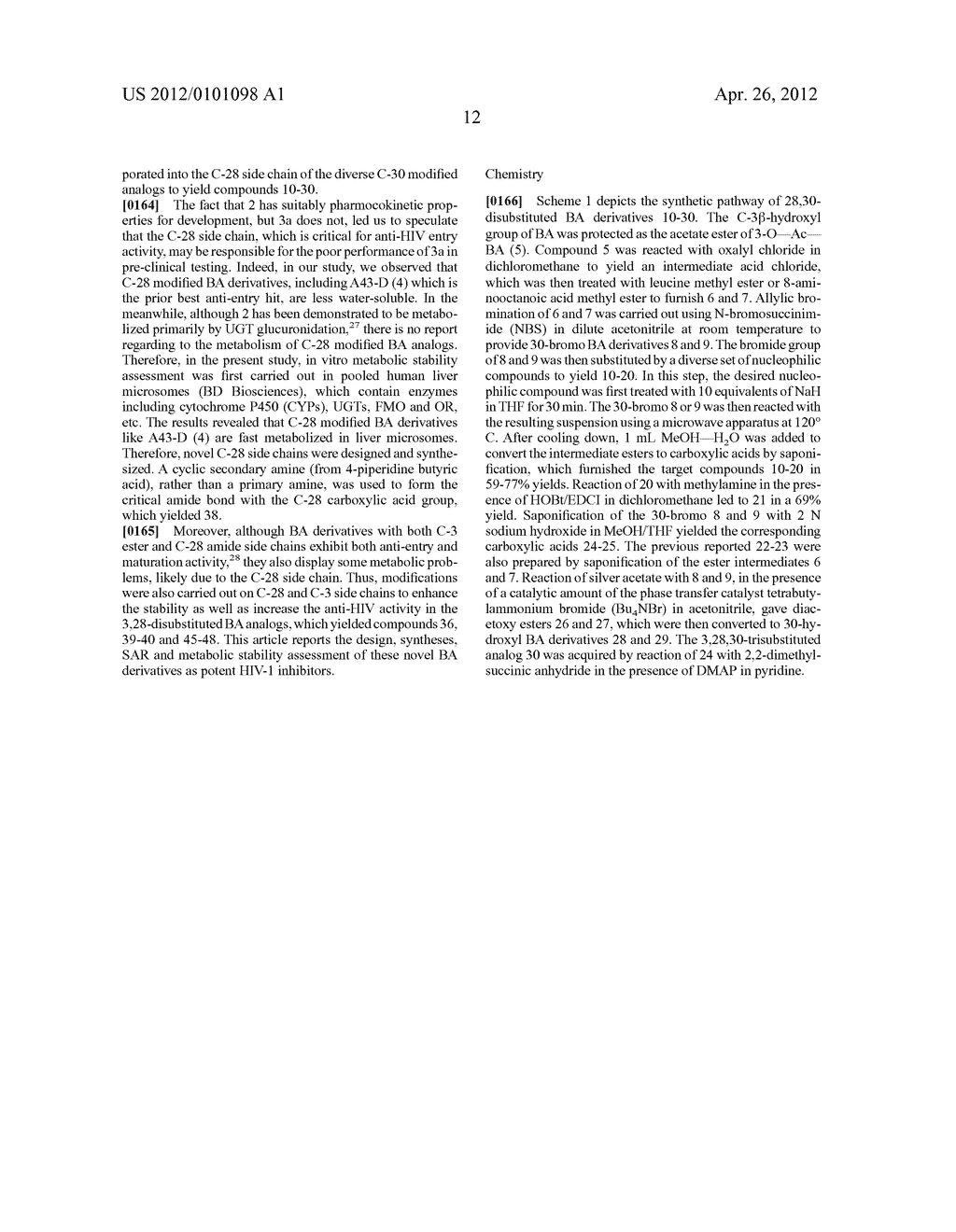 3,28-DISUBSTITUTED BETULINIC ACID DERIVATIVES AS ANTI-HIV AGENTS - diagram, schematic, and image 13