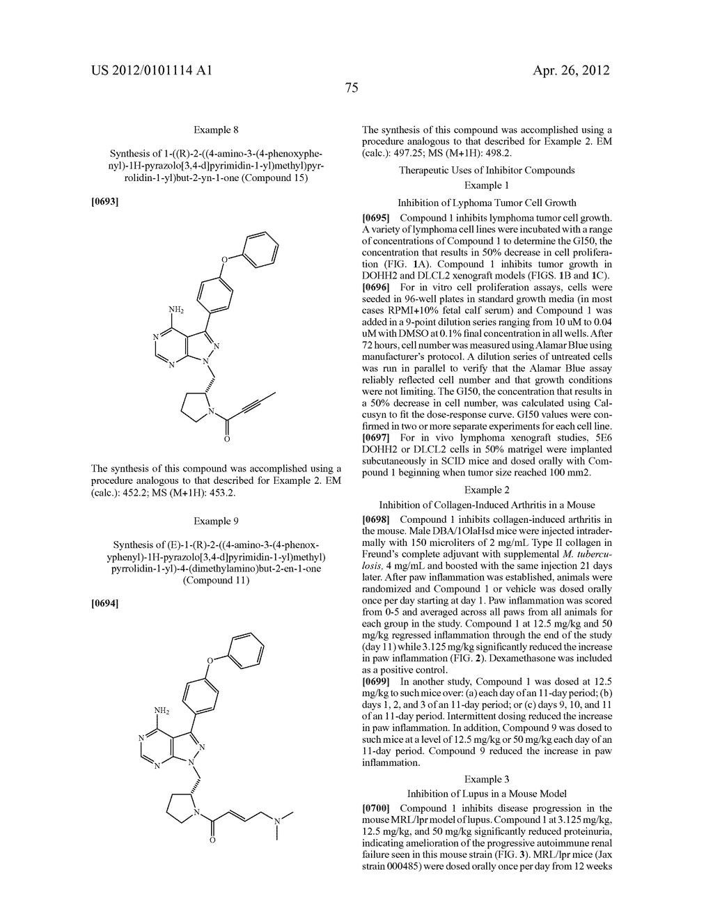 INHIBITORS OF BRUTON'S TYROSINE KINASE - diagram, schematic, and image 83