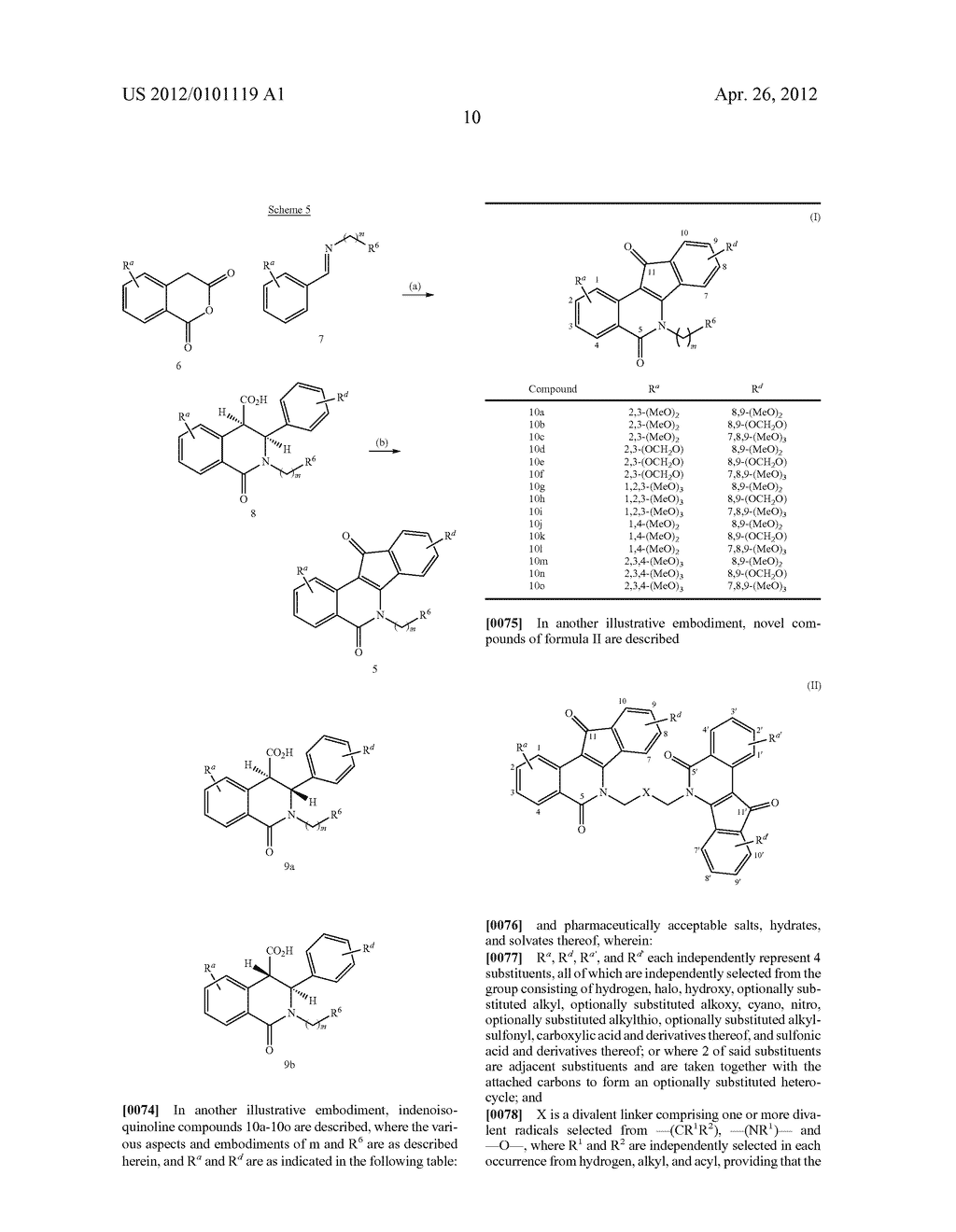 N-substituted indenoisoquinolines and syntheses thereof - diagram, schematic, and image 11