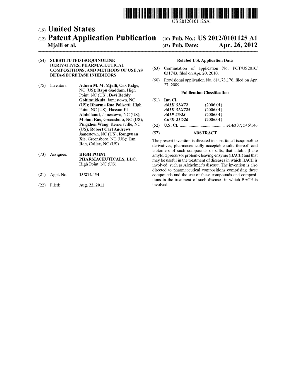 SUBSTITUTED ISOQUINOLINE DERIVATIVES, PHARMACEUTICAL COMPOSITIONS, AND     METHODS OF USE AS BETA-SECRETASE INHIBITORS - diagram, schematic, and image 01