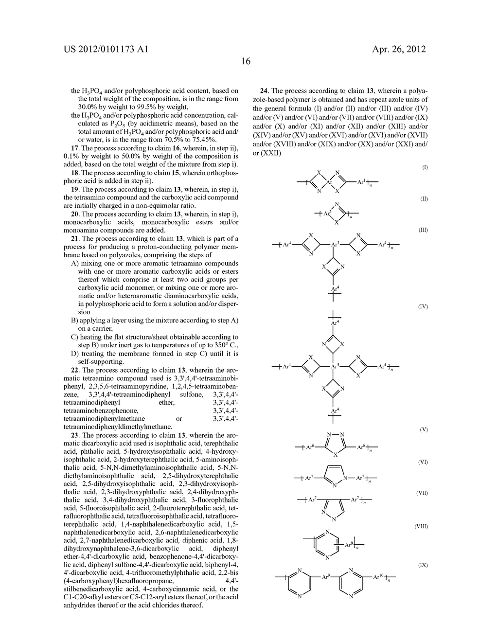 METHOD FOR THE PRODUCTION OF A HIGH-MOLECULAR POLYAZOL - diagram, schematic, and image 17