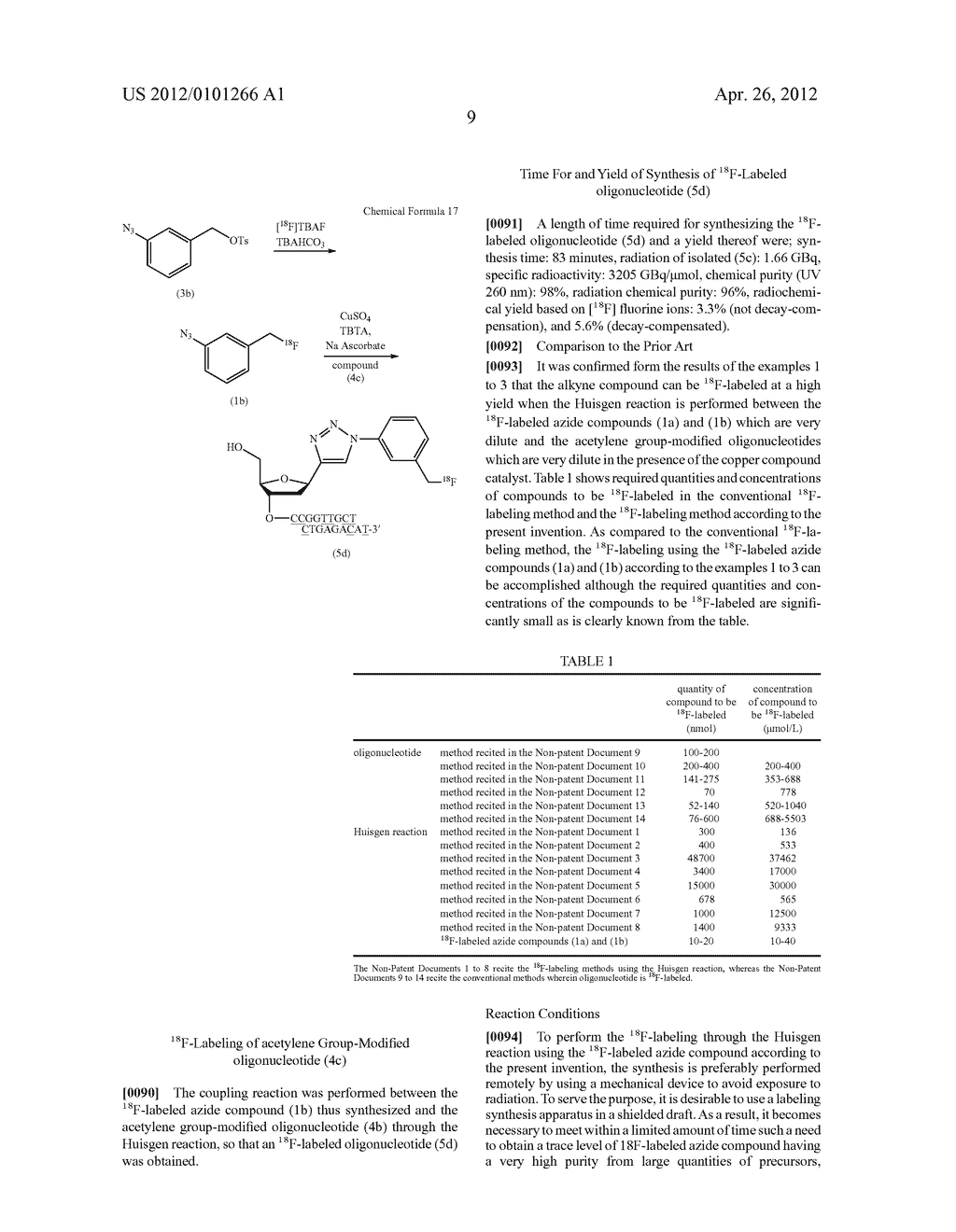 18F-LABELED AZIDE COMPOUND, REAGENT FOR 18F-LABELING AND METHOD FOR     18F-LABELING OF ALKYNE COMPOUND USING SAME - diagram, schematic, and image 14