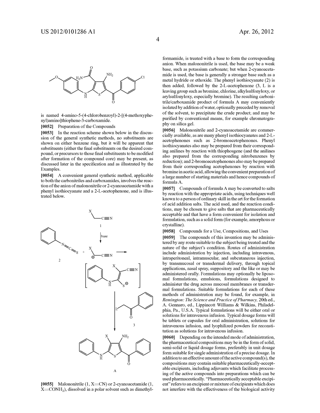 SUBSTITUTED 4-AMINO-5-BENZOYL-2-(PHENYLAMINO)THIOPHENE-3-CARBONITRILES AND     SUBSTITUTED 4-AMINO-5-BENZOYL-2-(PHENYLAMINO)THIOPHENE-3-CARBOXAMIDES AS     TUBULIN POLYMERIZATION INHIBITORS - diagram, schematic, and image 05