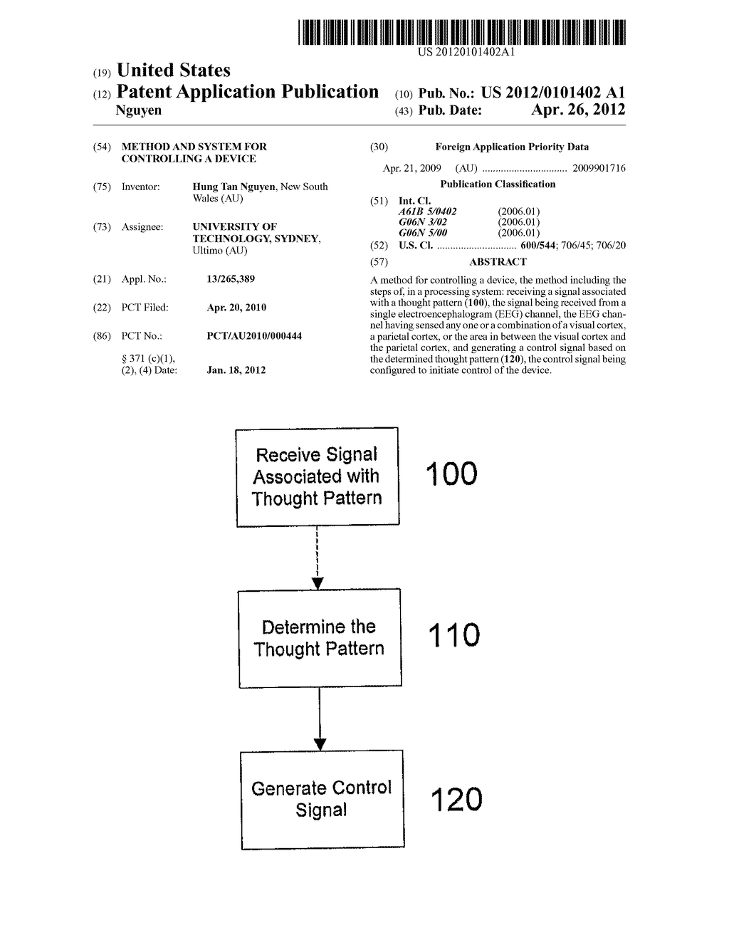  METHOD AND SYSTEM FOR CONTROLLING A DEVICE - diagram, schematic, and image 01