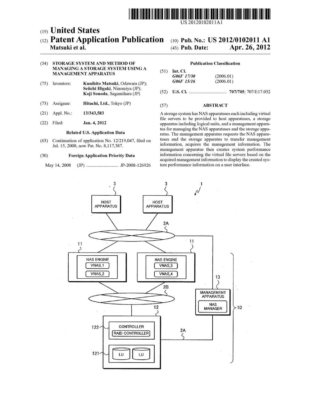 Storage System and Method of Managing a Storage System Using a Management     Apparatus - diagram, schematic, and image 01