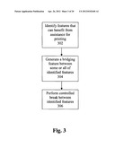 METHOD AND SYSTEM FOR IMPLEMENTING CONTROLLED BREAKS BETWEEN FEATURES     USING SUB-RESOLUTION ASSIST FEATURES diagram and image