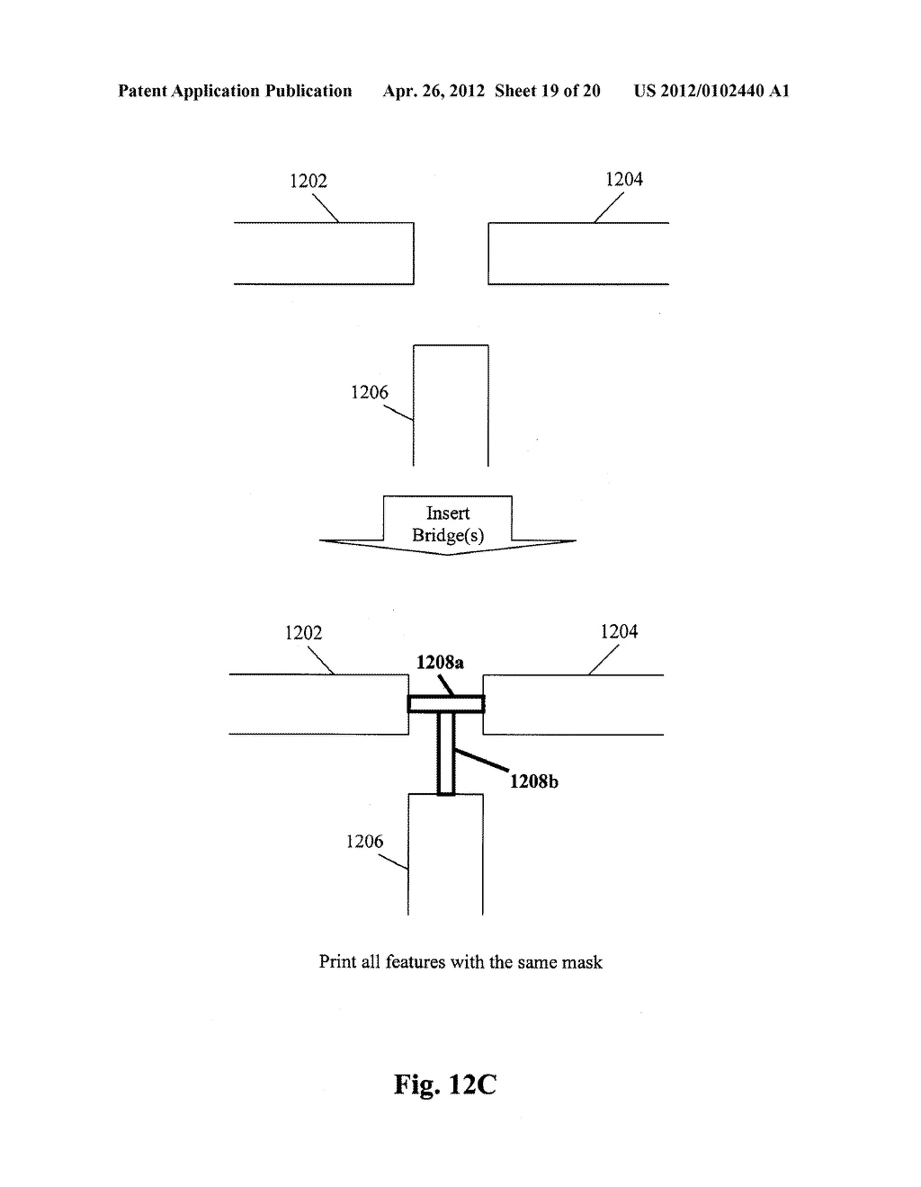 METHOD AND SYSTEM FOR IMPLEMENTING CONTROLLED BREAKS BETWEEN FEATURES     USING SUB-RESOLUTION ASSIST FEATURES - diagram, schematic, and image 20