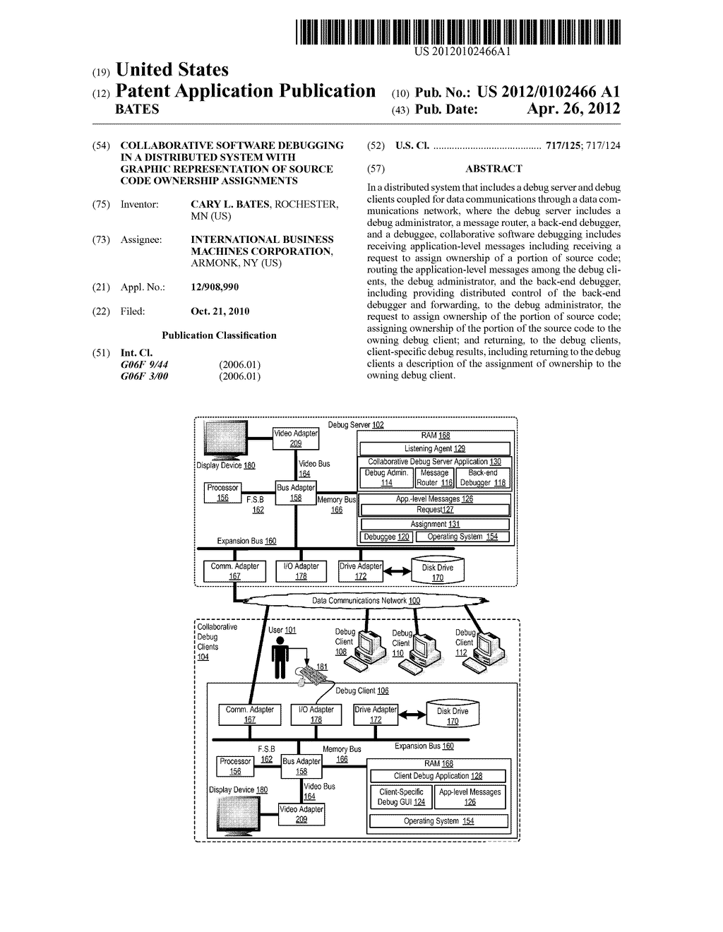 Collaborative Software Debugging In A Distributed System With Graphic     Representation Of Source Code Ownership Assignments - diagram, schematic, and image 01