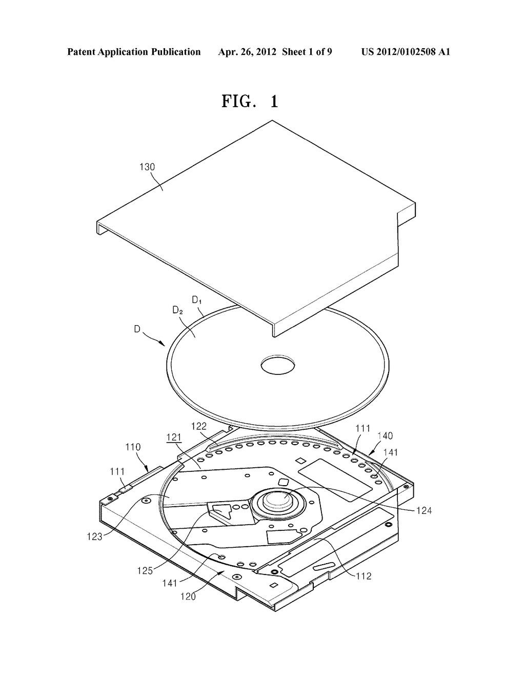 DISK DRIVE INCLUDING A NOISE REDUCTION UNIT AND METHOD OF REDUCING NOISE     BY USING THE DISK DRIVE - diagram, schematic, and image 02