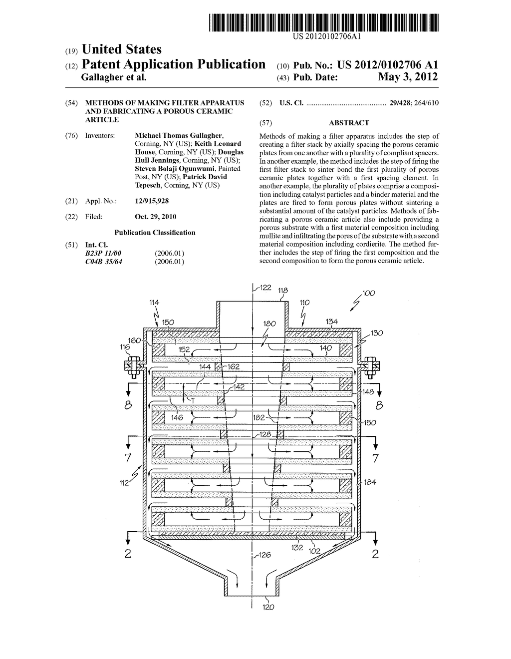 Methods of Making Filter Apparatus and Fabricating a Porous Ceramic     Article - diagram, schematic, and image 01