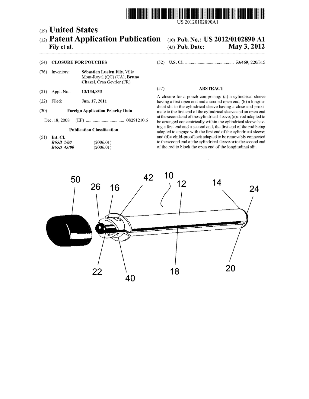 Closure for pouches - diagram, schematic, and image 01