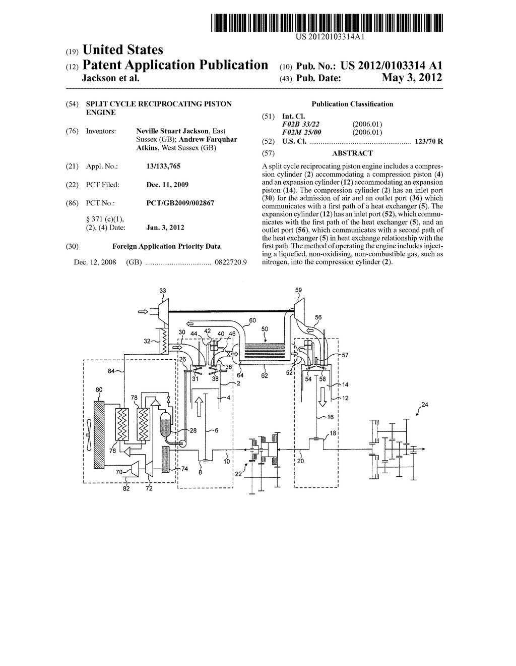 Split Cycle Reciprocating Piston Engine - diagram, schematic, and image 01