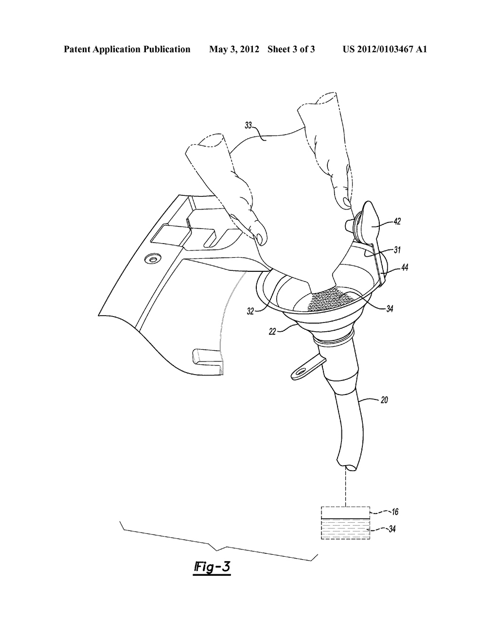 COLLAPSIBLE FUNNEL WITH INTEGRAL CAP FOR FILLING VEHICLE FLUID RESERVOIR - diagram, schematic, and image 04