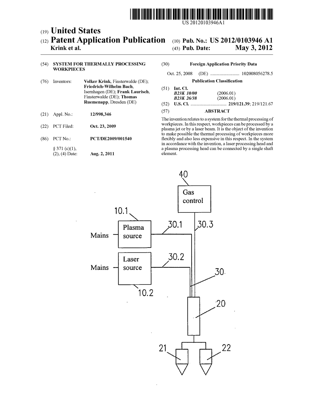 SYSTEM FOR THERMALLY PROCESSING WORKPIECES - diagram, schematic, and image 01