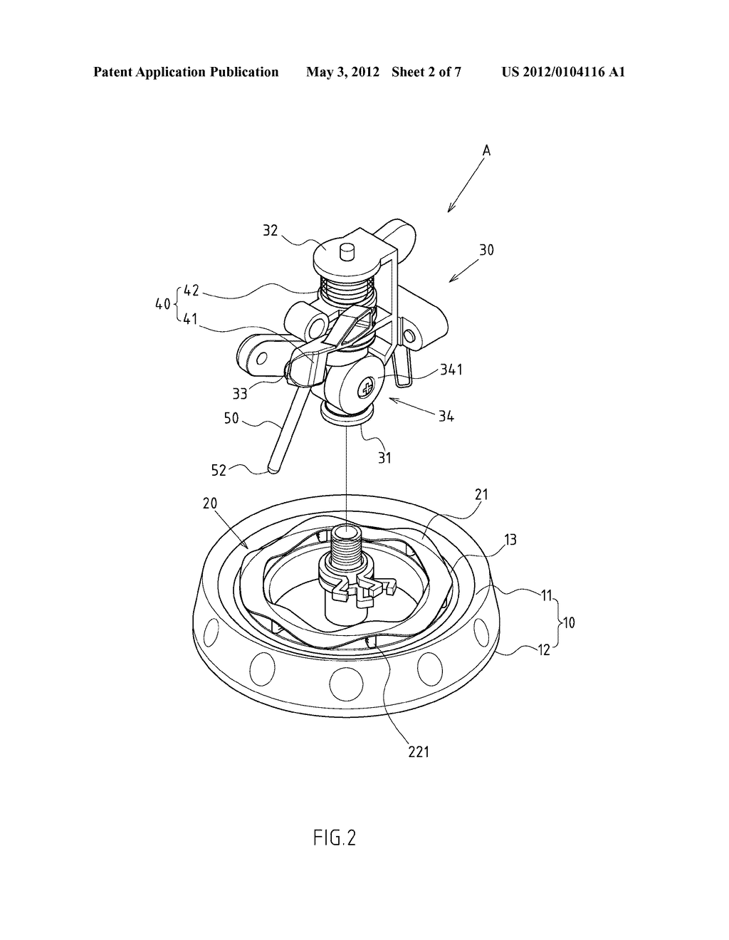 PERCUSSIVE SPRINKLER WITH ADJUSTABLE DISCHARGE ANGLE - diagram, schematic, and image 03