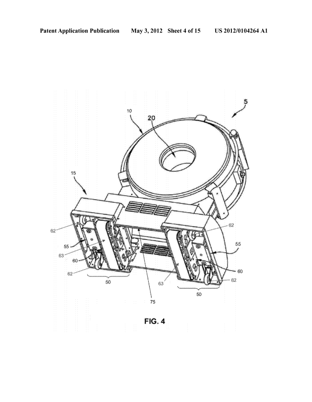 ANATOMICAL IMAGING SYSTEM WITH CENTIPEDE BELT DRIVE AND BOTTOM NOTCH TO     ACCOMMODATE BASE OF PATIENT SUPPORT - diagram, schematic, and image 05