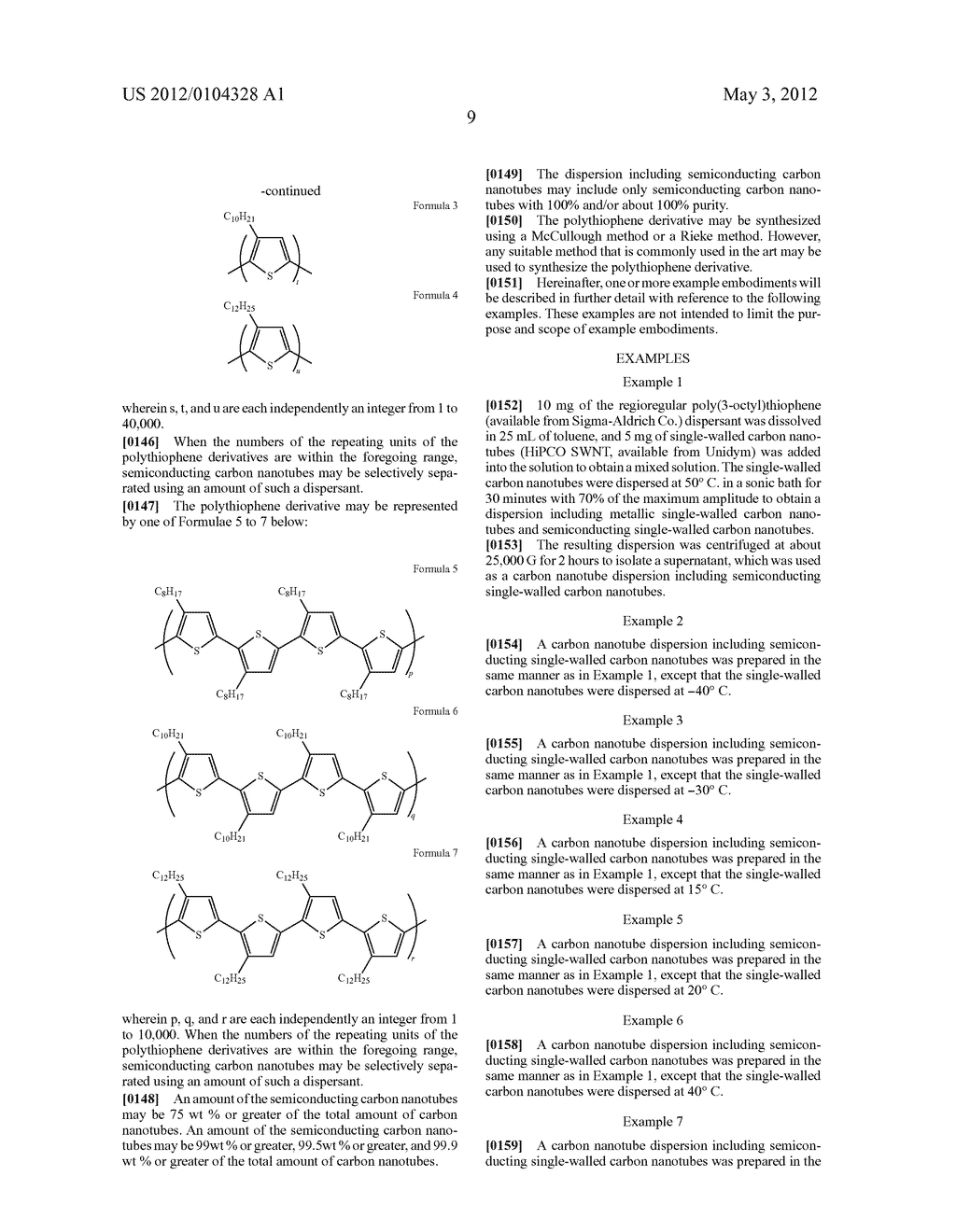 Method of Selective Separation Of Semiconducting Carbon Nanotubes,     Dispersion Of Semiconducting Carbon Nanotubes, And Electronic Device     Including Carbon Nanotubes Separated By Using The Method - diagram, schematic, and image 21