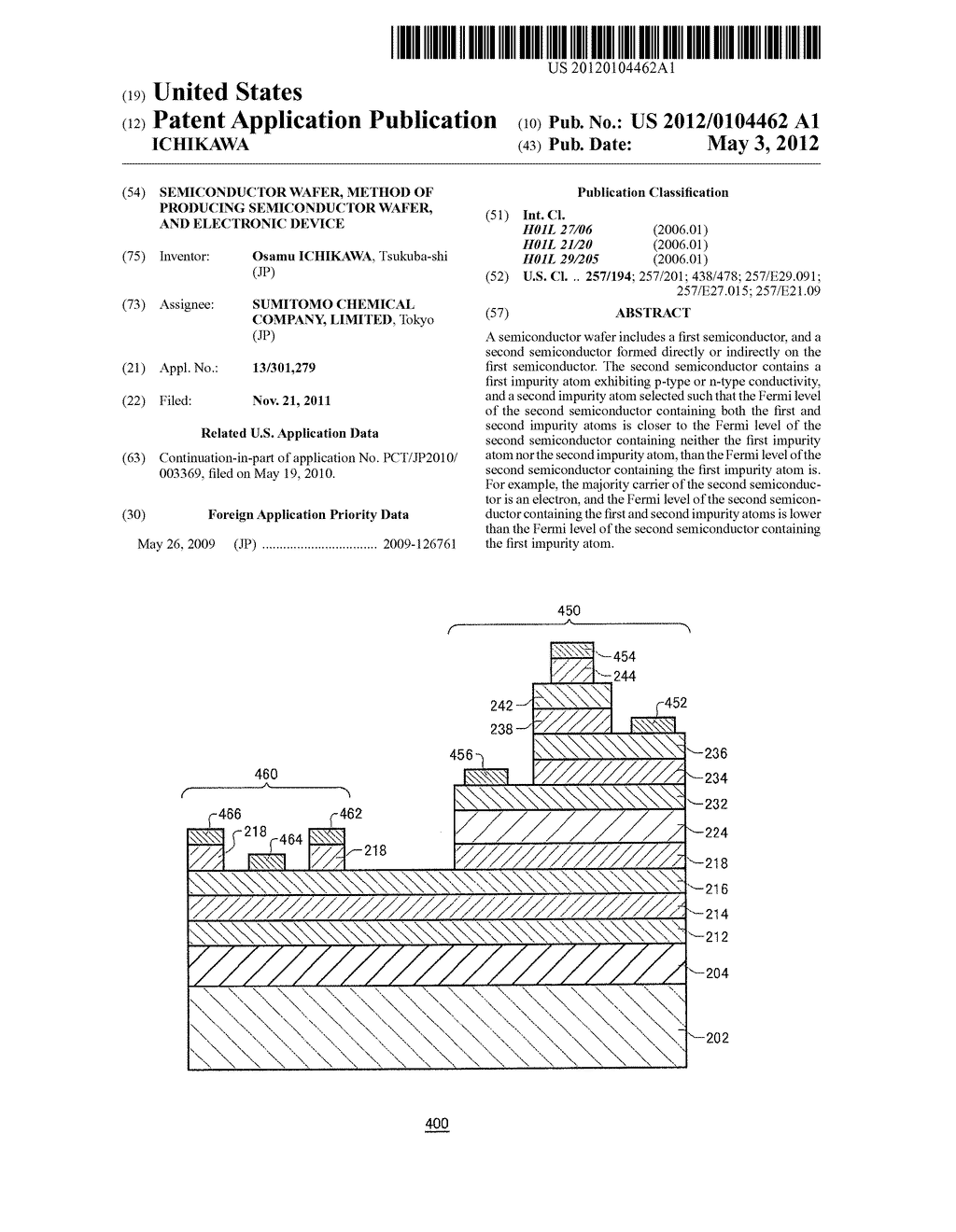 SEMICONDUCTOR WAFER, METHOD OF PRODUCING SEMICONDUCTOR WAFER, AND     ELECTRONIC DEVICE - diagram, schematic, and image 01