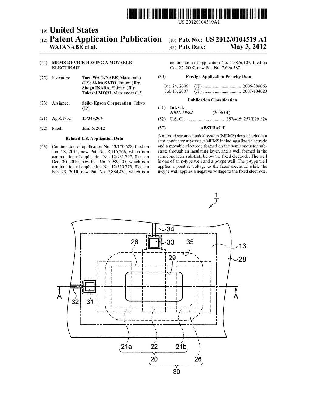 MEMS DEVICE HAVING A MOVABLE ELECTRODE - diagram, schematic, and image 01