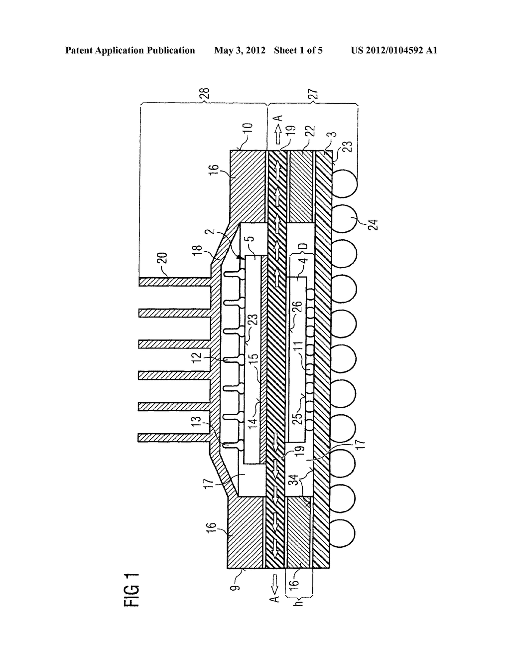 SEMICONDUCTOR MODULE HAVING A SEMICONDUCTOR CHIP STACK AND METHOD - diagram, schematic, and image 02